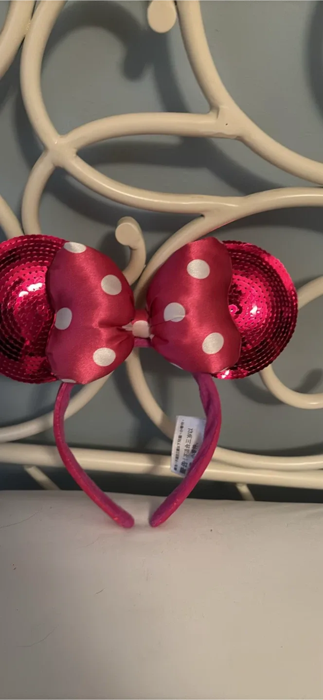 Minnie Mouse Pink Sequin Ears Headband thumbnail