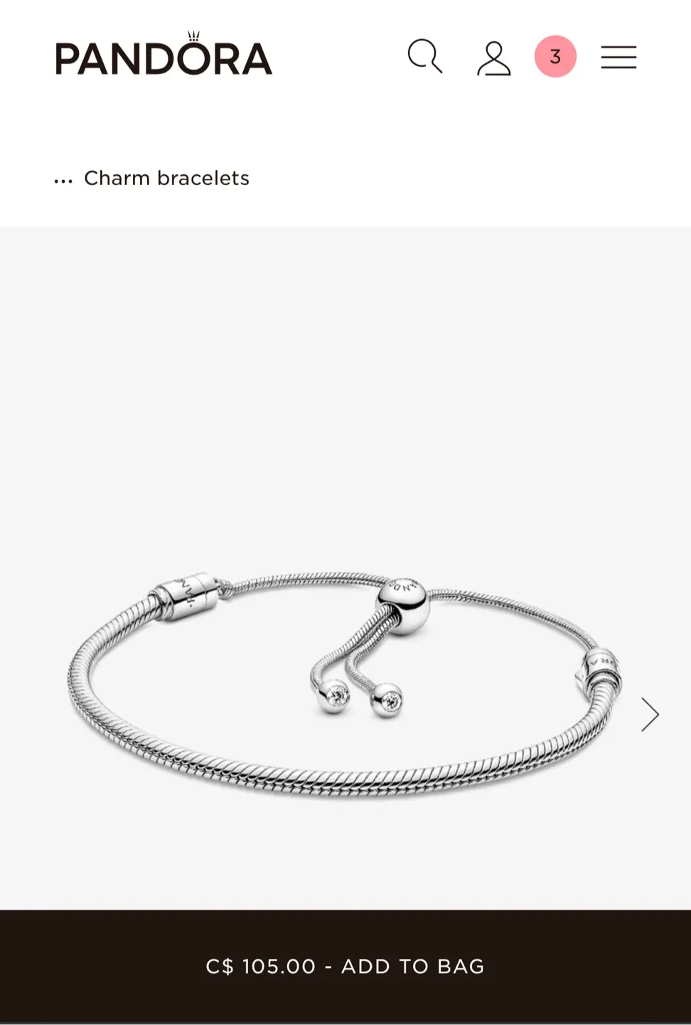 Authentic Pandora Slider Bracelet image indicator(2)