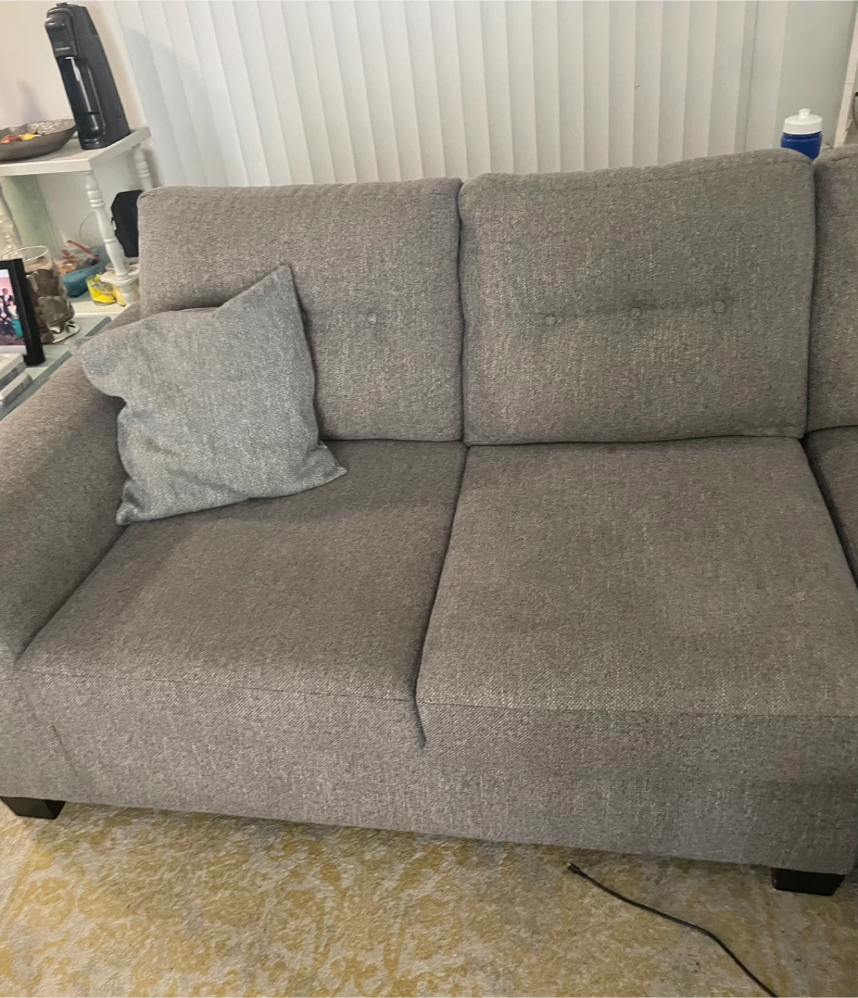 Grey Sectional Sofa with Pillows - photo 4