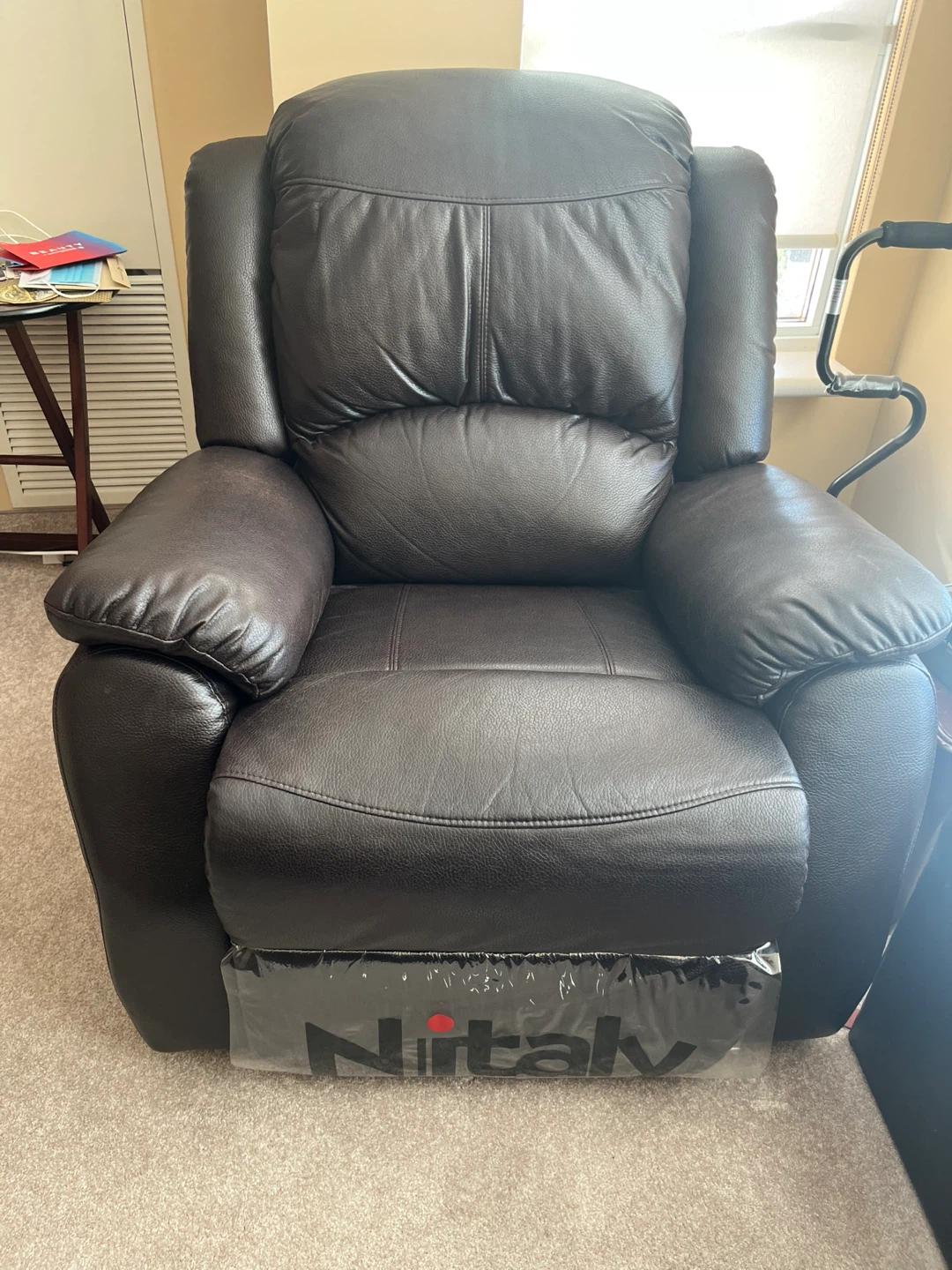 Natuzzi Leather Recliner Chair - Brown - photo 3
