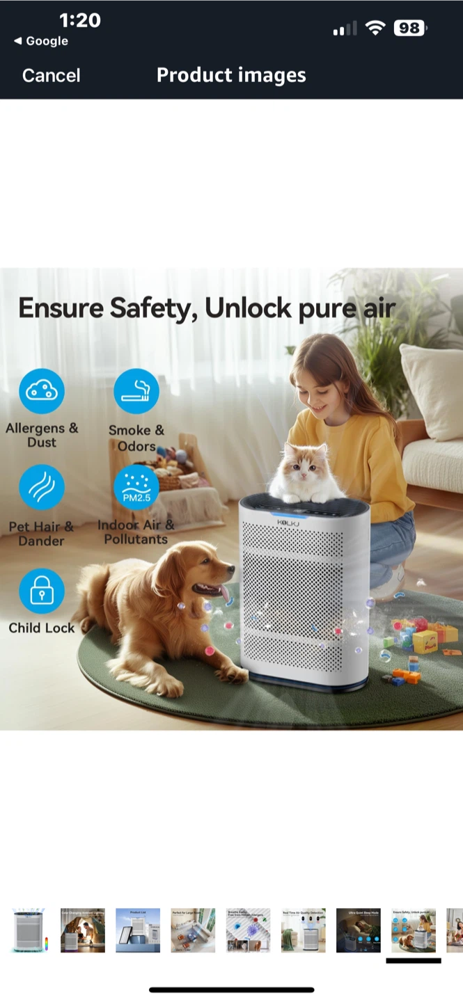 KOIOS Air Purifier - Like New - photo 2
