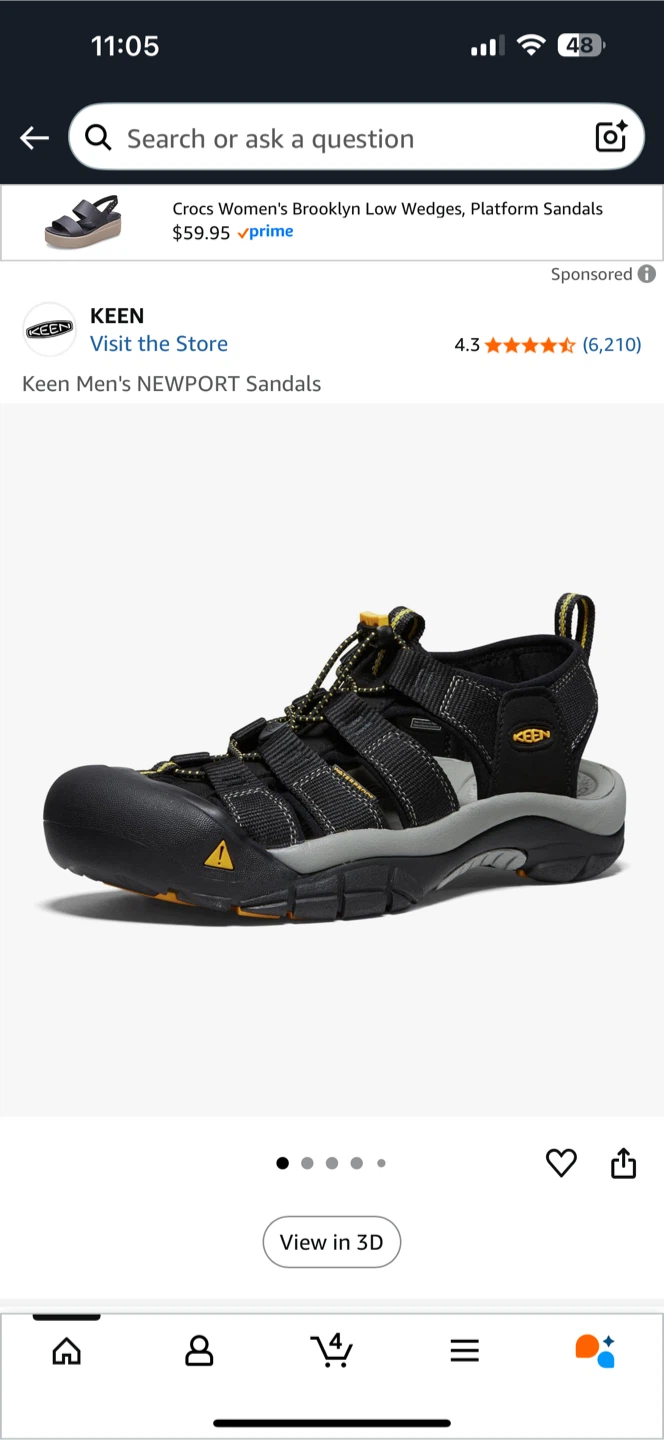 KEEN Newport H2 Sandals - Men's US 12 - Black