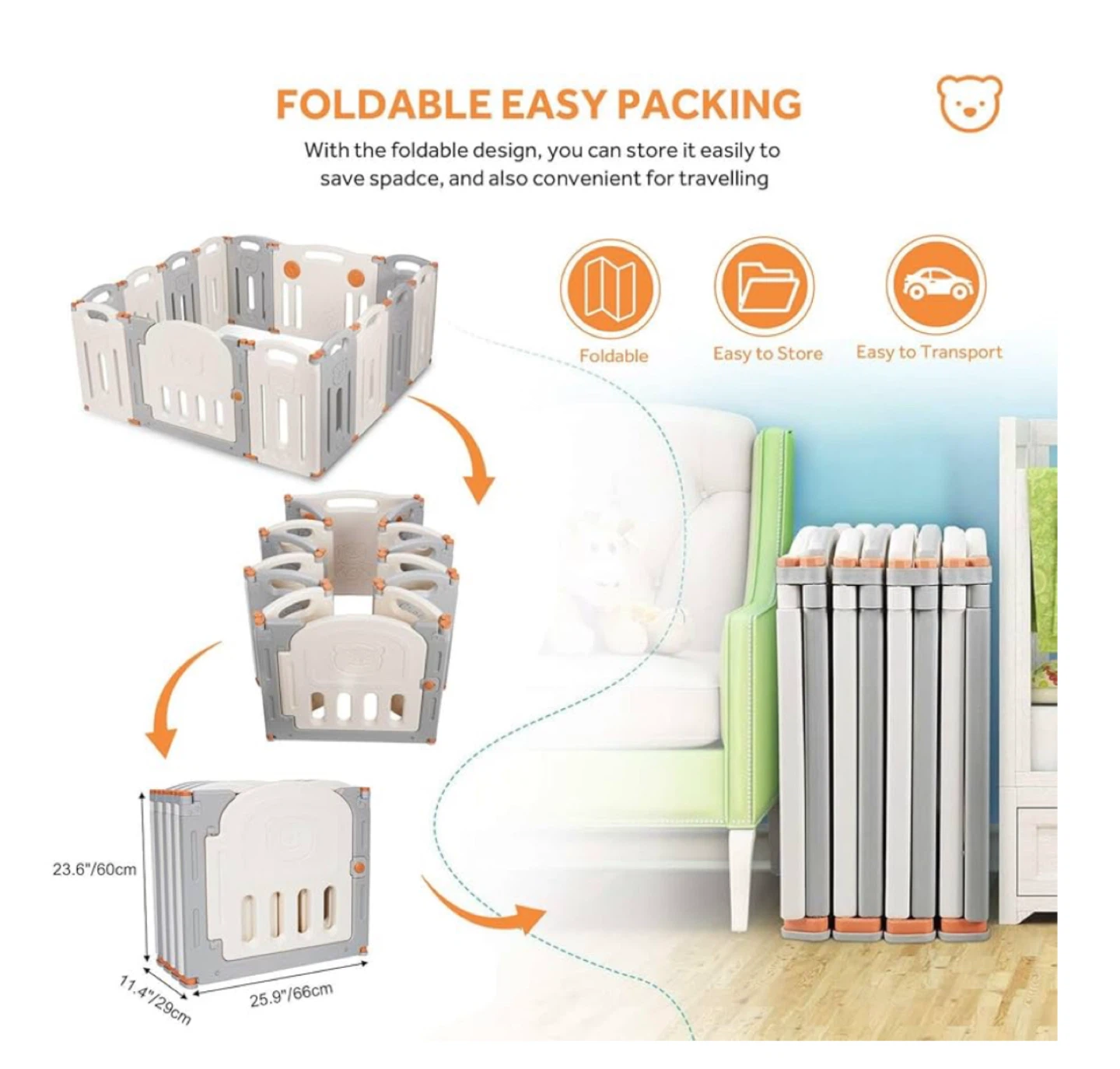 Foldable Baby Playpen - Easy to Pack - photo 4