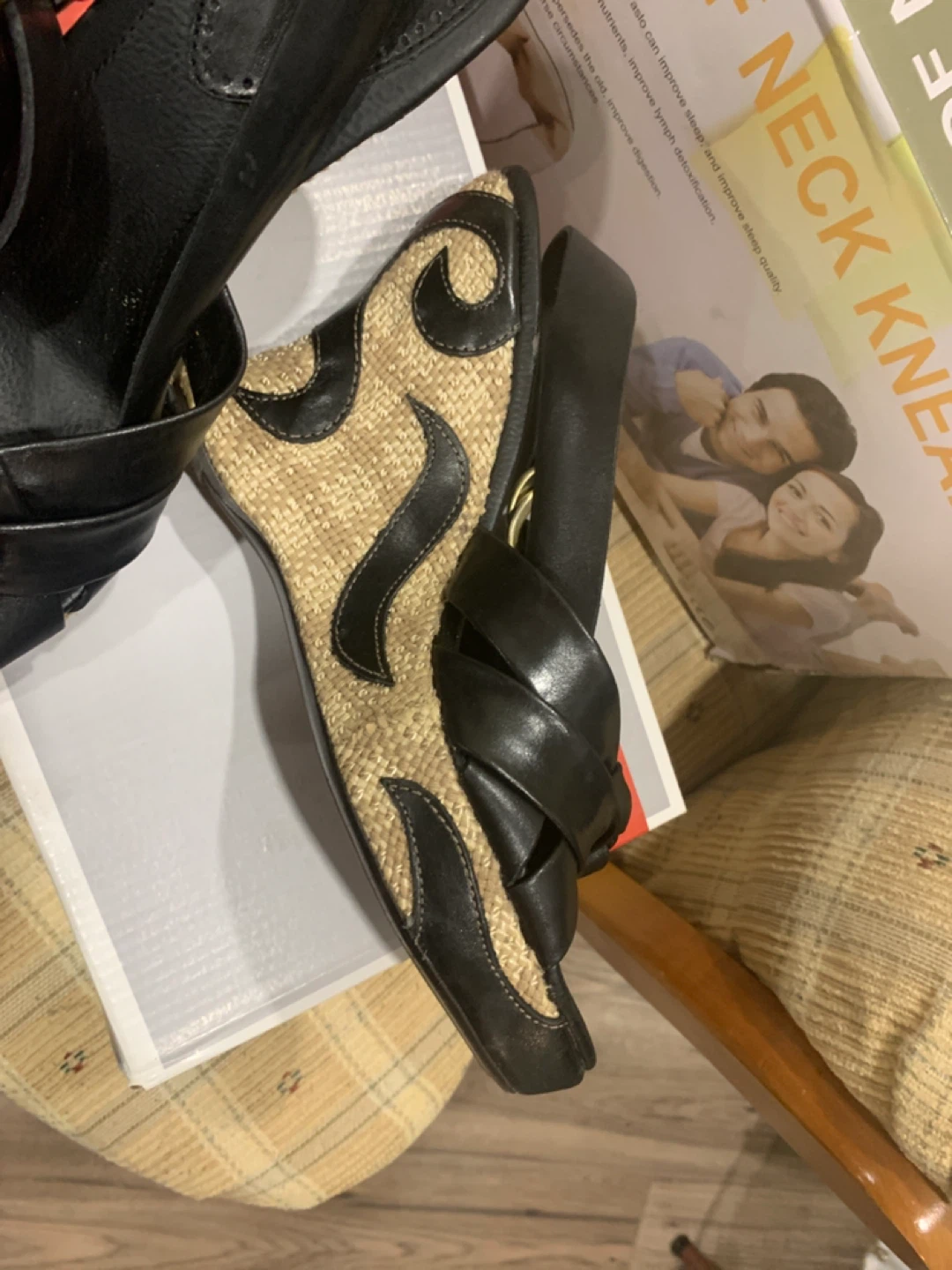 Hilary Radley Black Wedge Sandals - Size 6.5 - photo 2