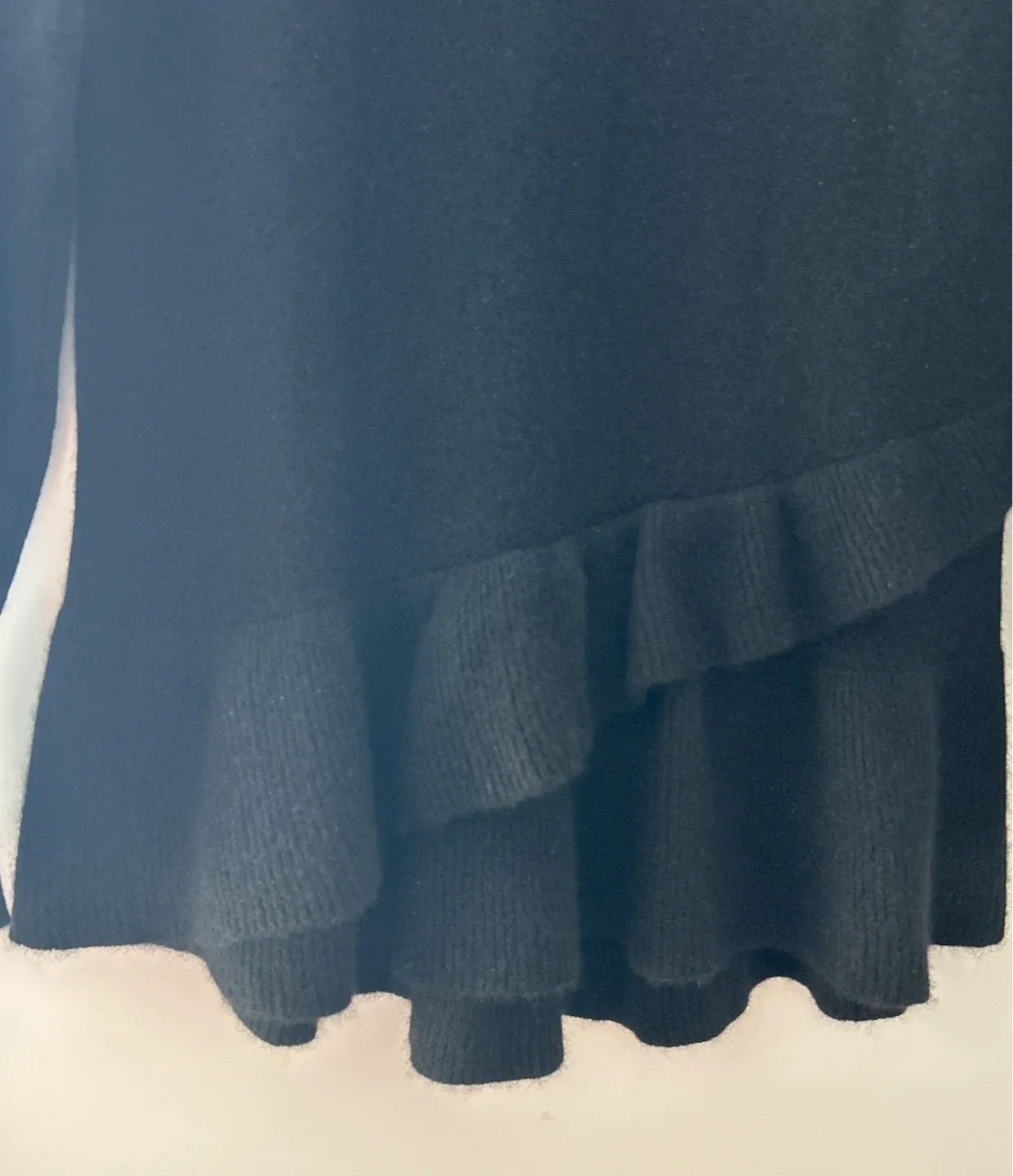 Isaac Mizrahi Live! Black Cashmere Ruffle Sweater - Size S image indicator(9)