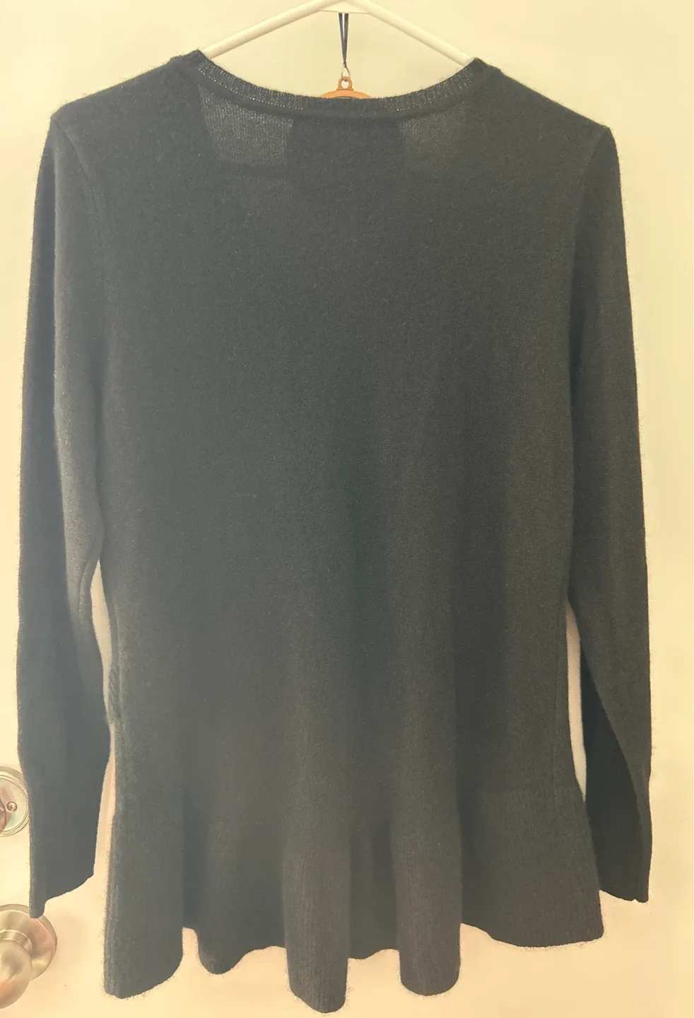 Isaac Mizrahi Live! Black Cashmere Ruffle Sweater - Size S image indicator(10)
