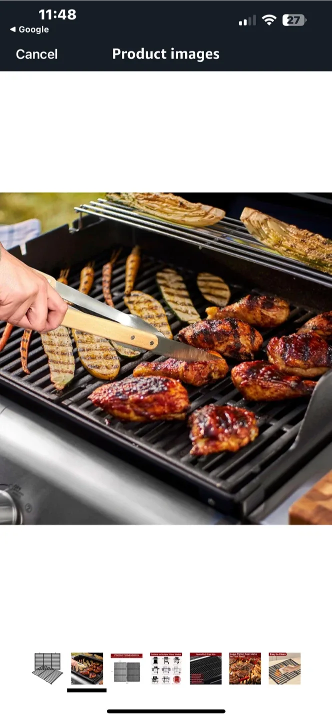 BBQ Grill Grate Cast Iron - 11.9" x 17.5" image indicator(6)