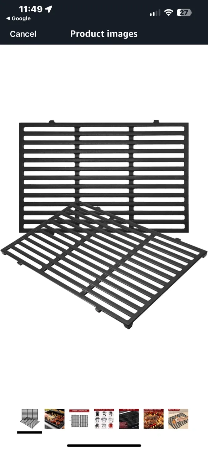 BBQ Grill Grate Cast Iron - 11.9" x 17.5" image indicator(2)