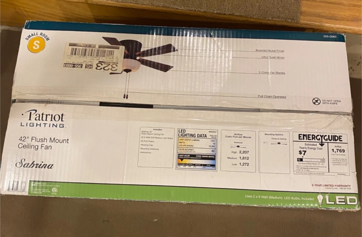 Patriot Lighting Sabrina 42" Ceiling Fan - New in Box - photo 5