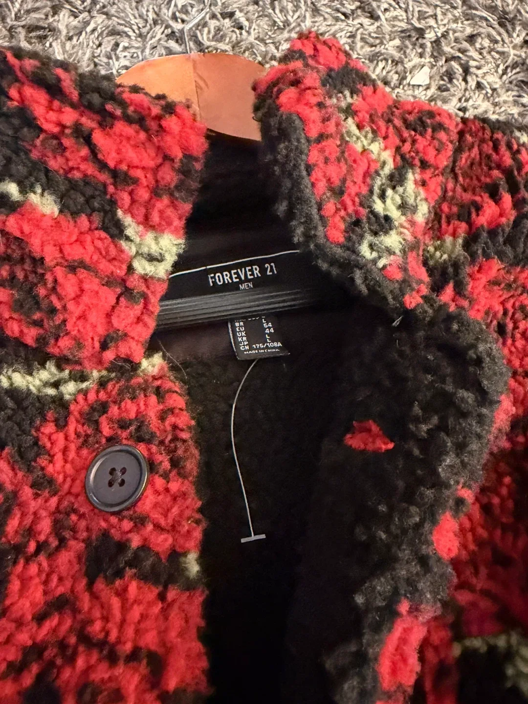 Forever 21 Men's Floral Sherpa Jacket - Size L image indicator(2)