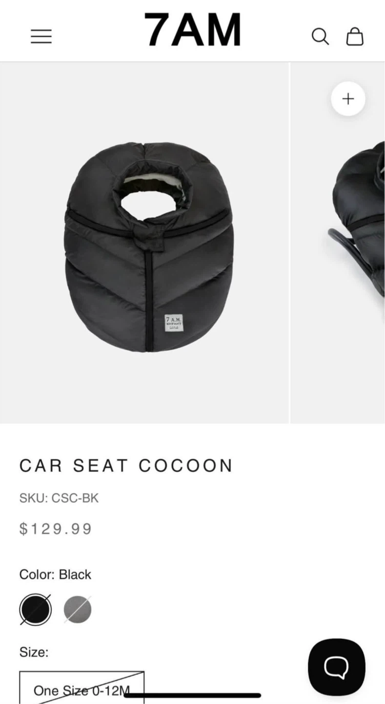 7 A.M. Enfant Cocoon Car Seat Cover (0-12M)
