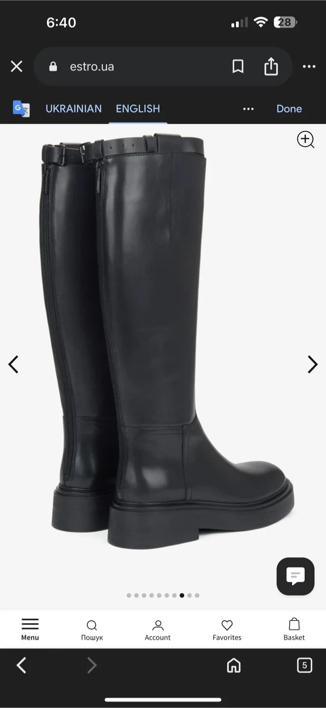 Estro Black Leather Knee High Boots image indicator(4)