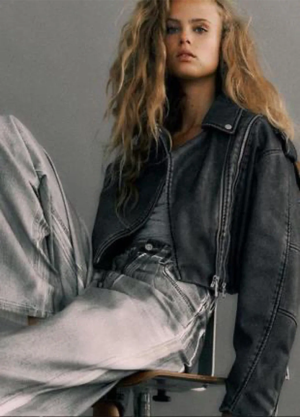 Zara Black Biker Jacket - Size XS image indicator(7)