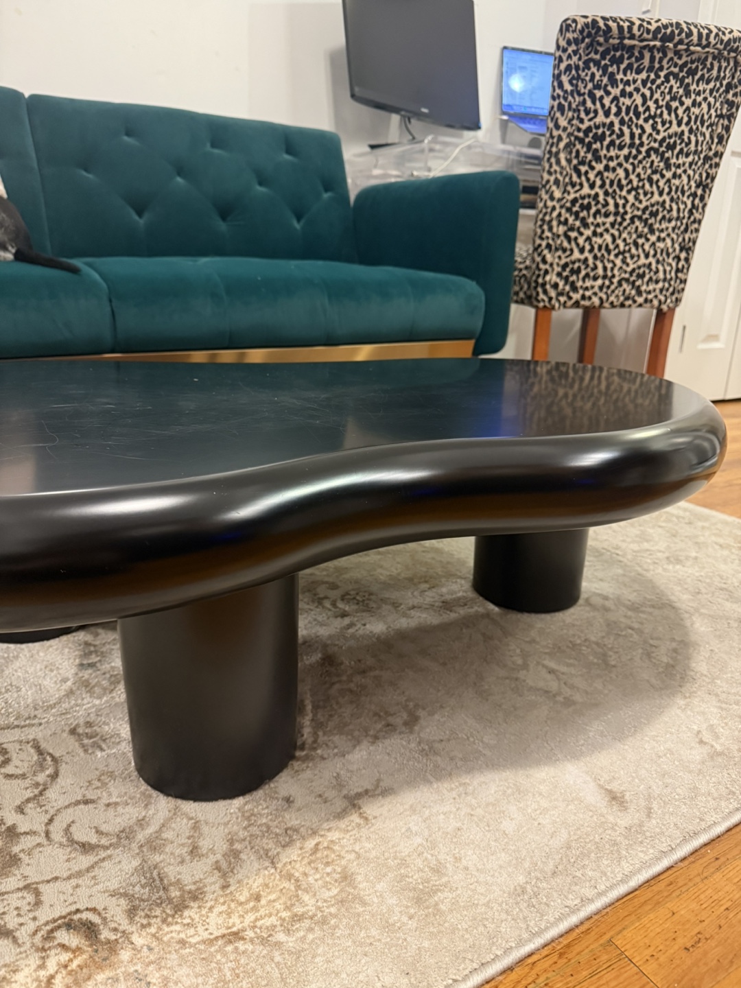 Small Black Organic Modern Coffee Table - photo 4
