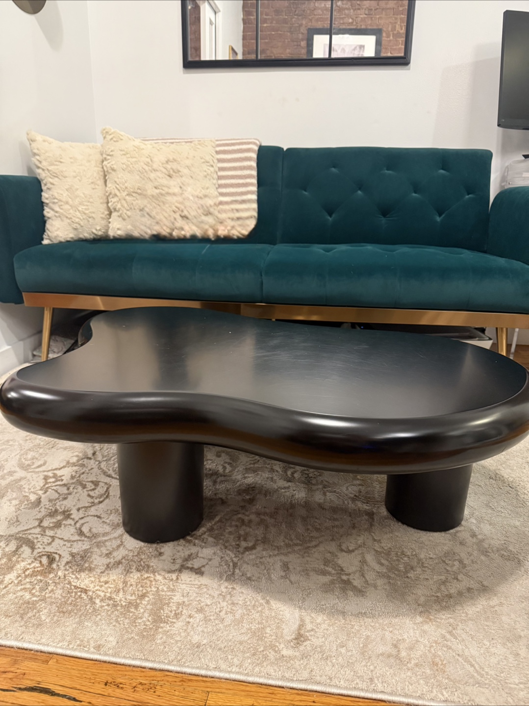 Small Black Organic Modern Coffee Table