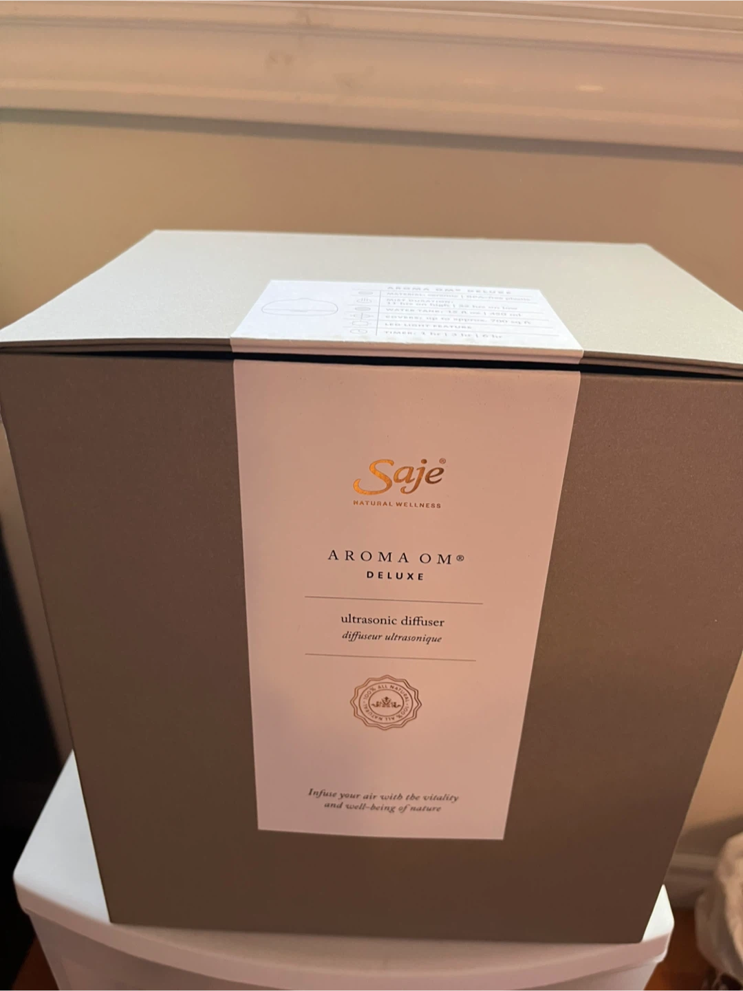 Open box-Saje Aroma Om Deluxe Diffuser + essential oil - photo 3