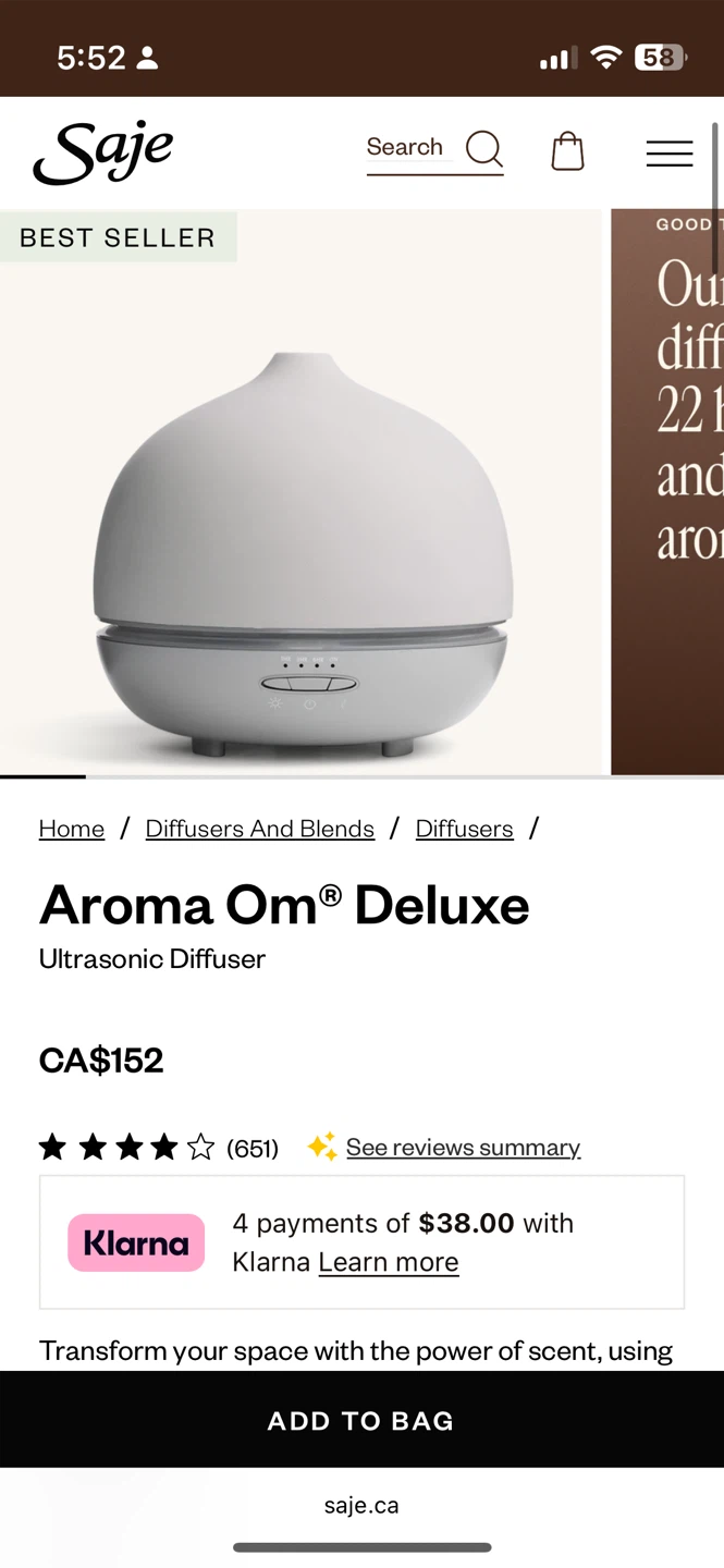 Open box-Saje Aroma Om Deluxe Diffuser + essential oil - photo 4