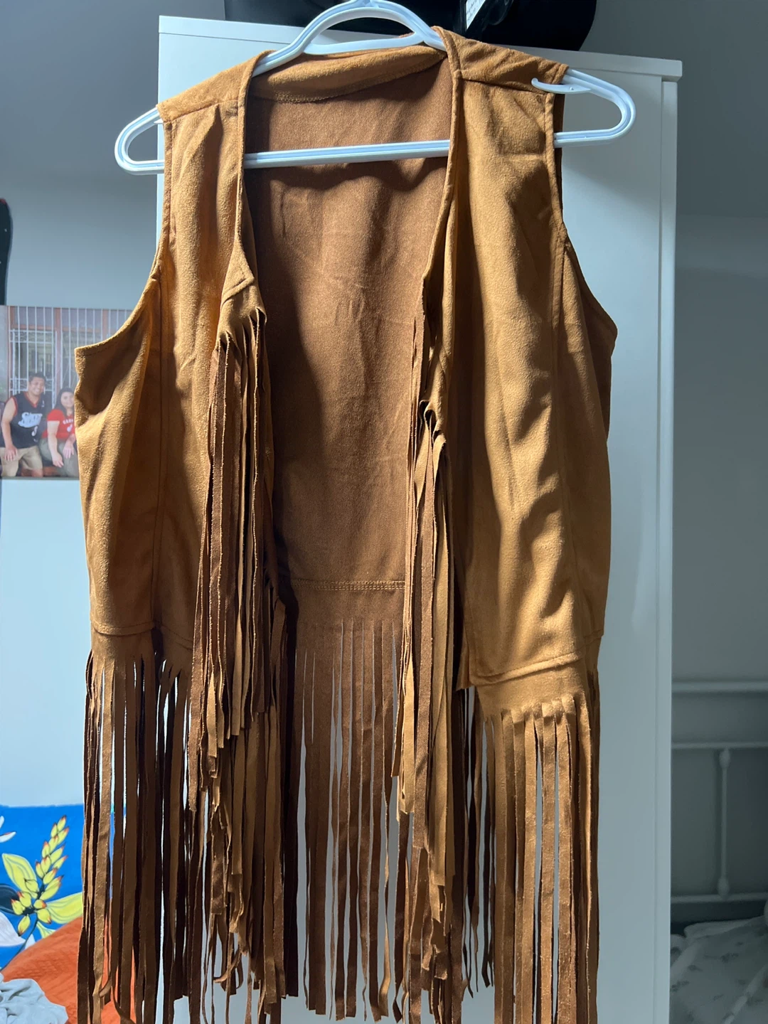 Brown Fringe cowboy Vest for women size large
