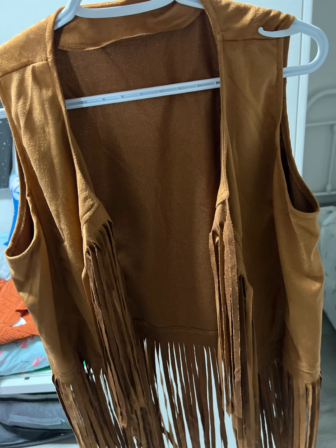 Brown Fringe cowboy Vest for women size large - photo 3