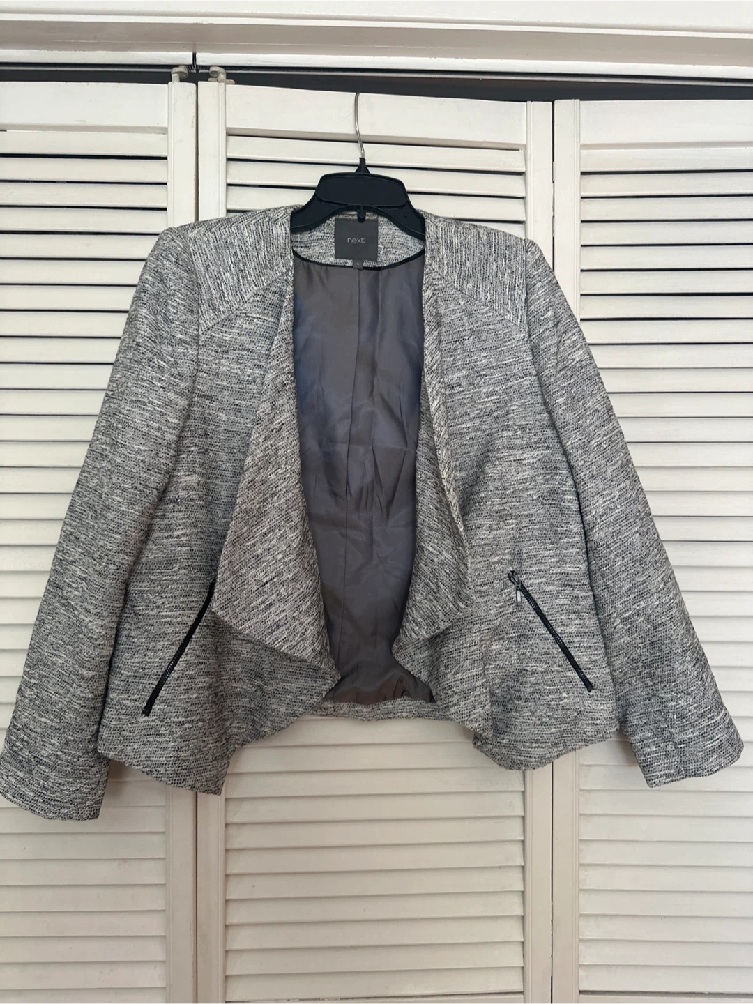 Next Grey Tweed Blazer - Size 14