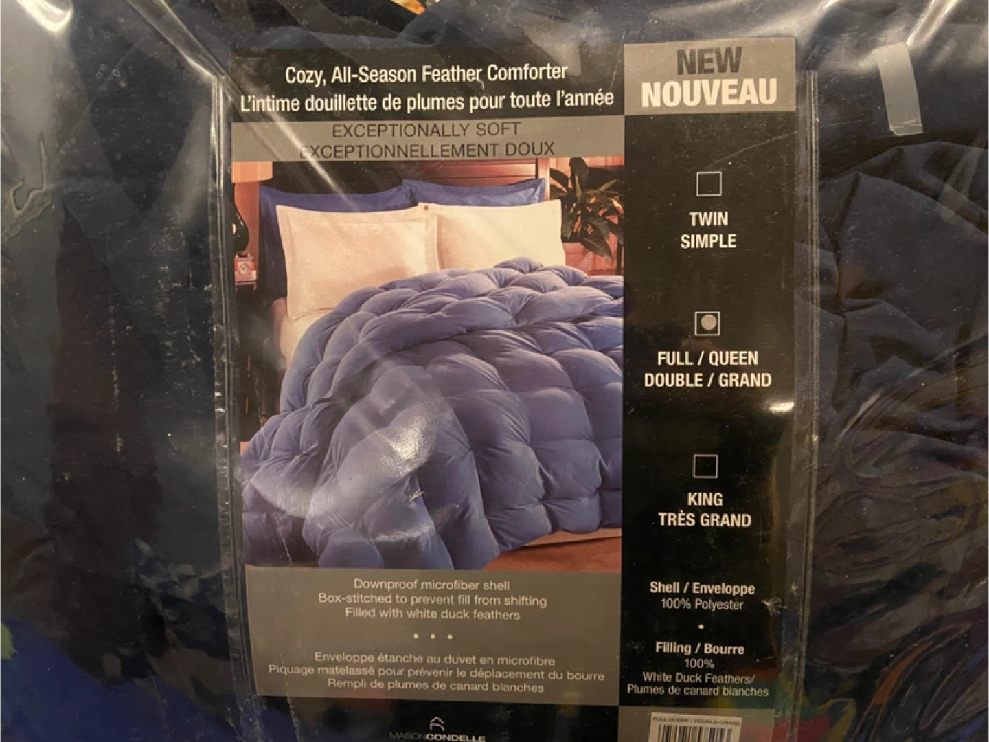Feather Box Quilted Reversible Duvet - Double/Queen