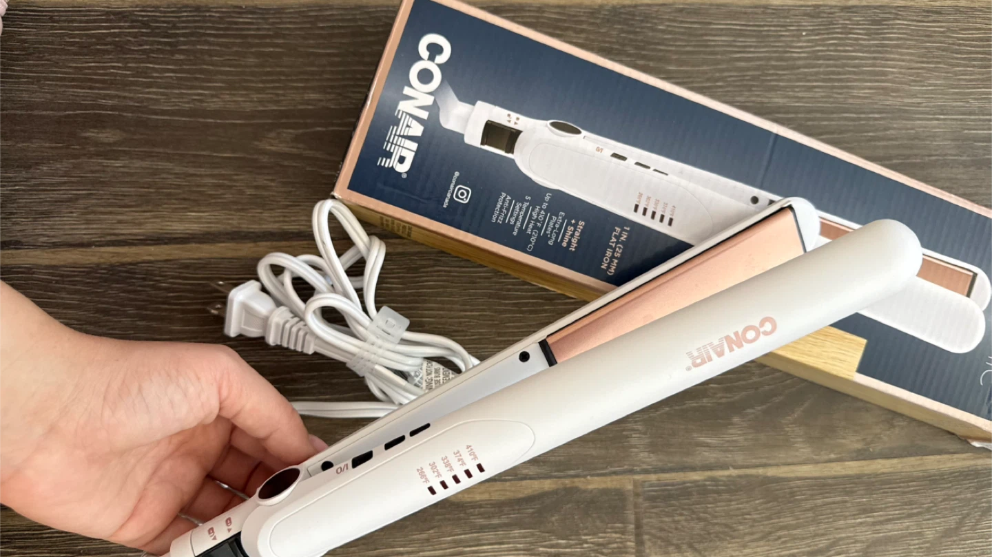 Conair Double Ceramic 1" Flat Iron - White