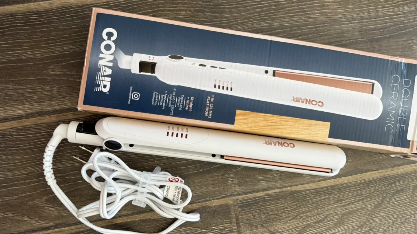 Conair Double Ceramic 1" Flat Iron - White image indicator(2)