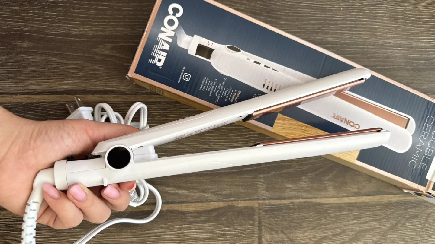 Conair Double Ceramic 1" Flat Iron - White image indicator(3)