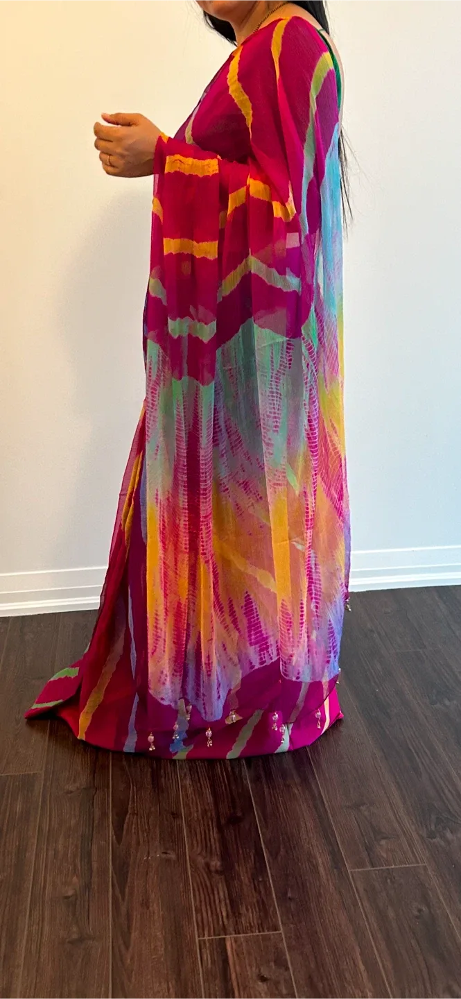 Colorful Striped Saree image indicator(2)