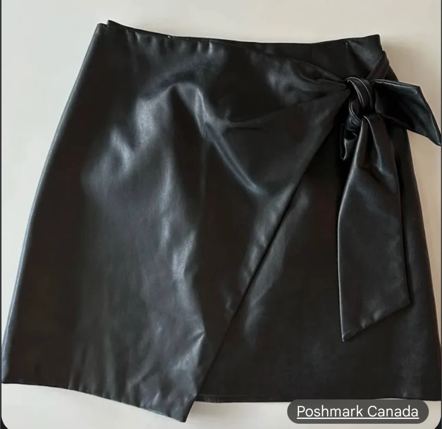 Wilfred Black Faux Leather Wrap Skirt - Size 2 - photo 2
