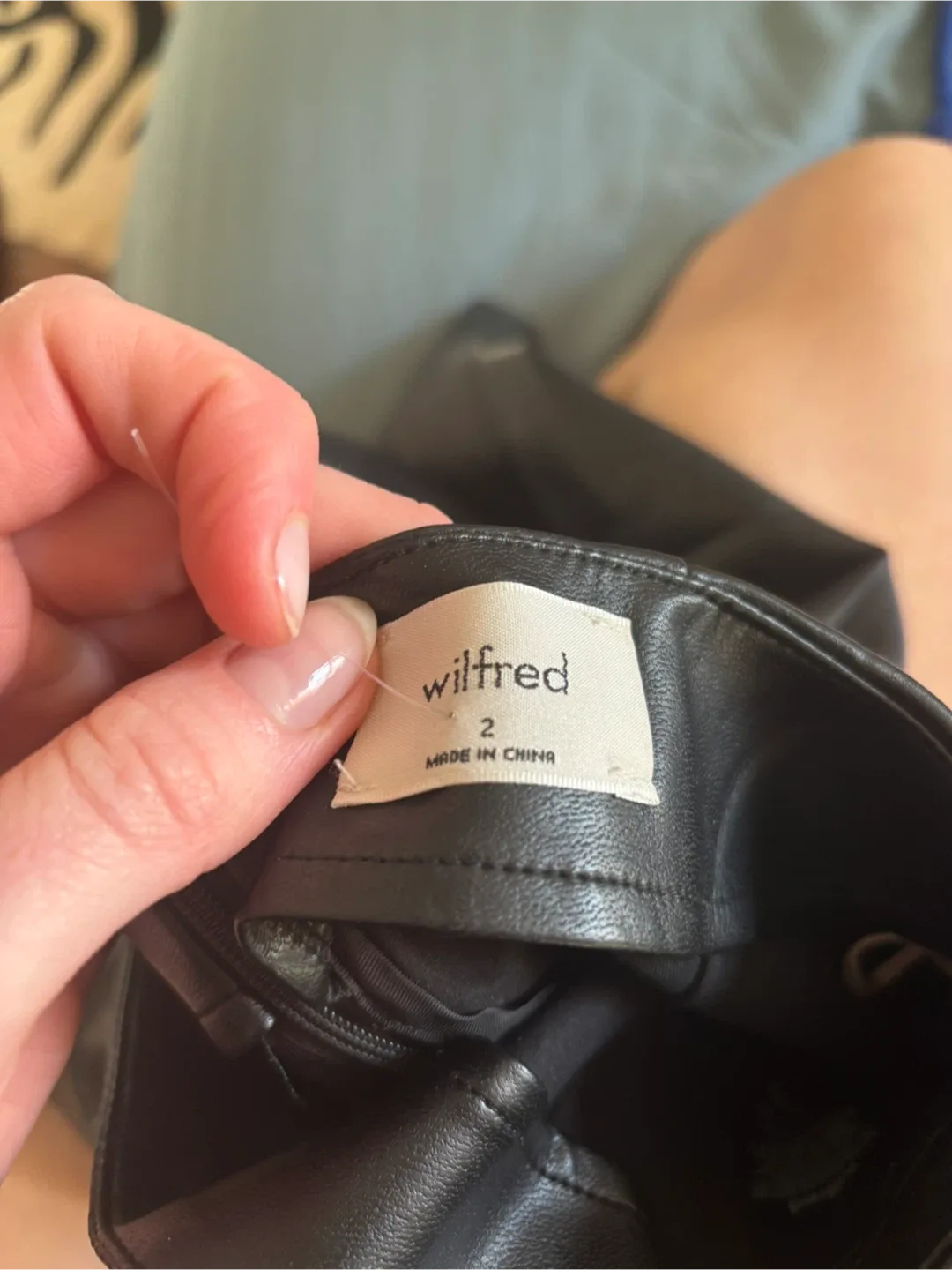 Wilfred Black Faux Leather Wrap Skirt - Size 2 image indicator(3)