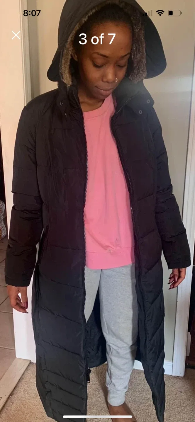 London Fog Black Down-Filled Long Puffer Coat image indicator(3)