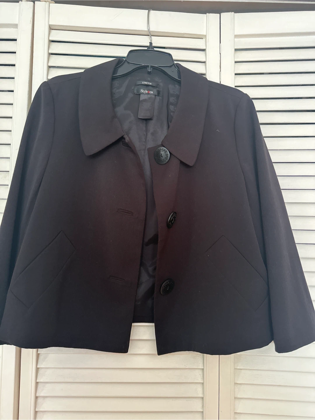 Style&co. Black Cropped Jacket Size 10