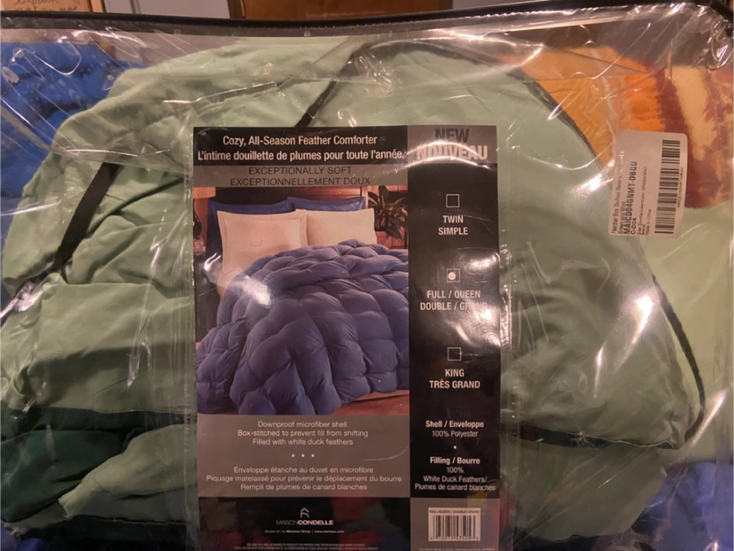 Feather Box Quilted Reversible Duvet Double/Queen
