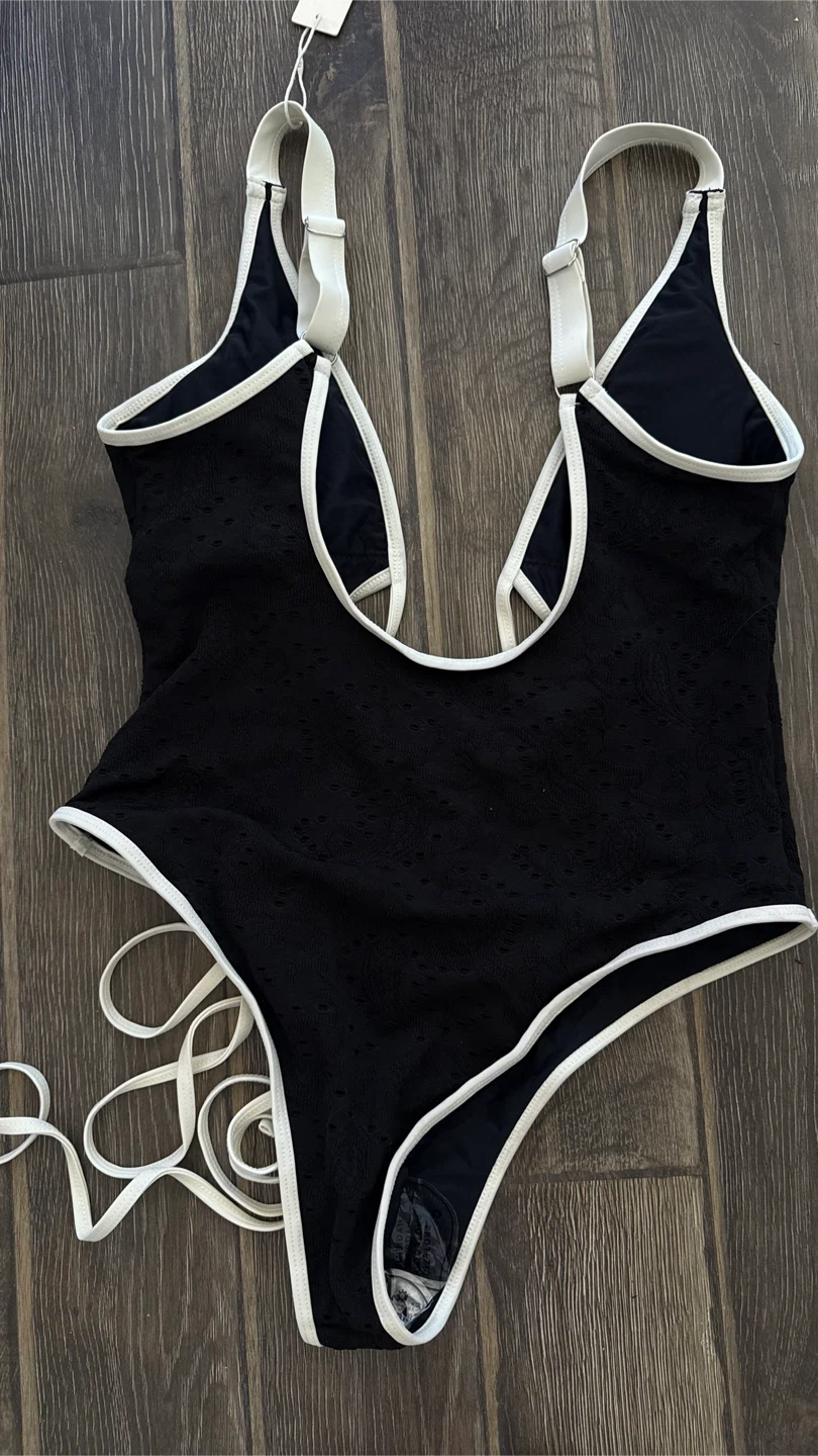 SEAMOLLY Vintage Lace Jacquard Swimsuit