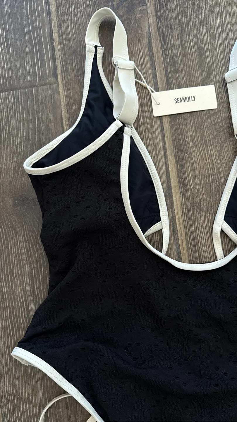 SEAMOLLY Vintage Lace Jacquard Swimsuit - photo 3
