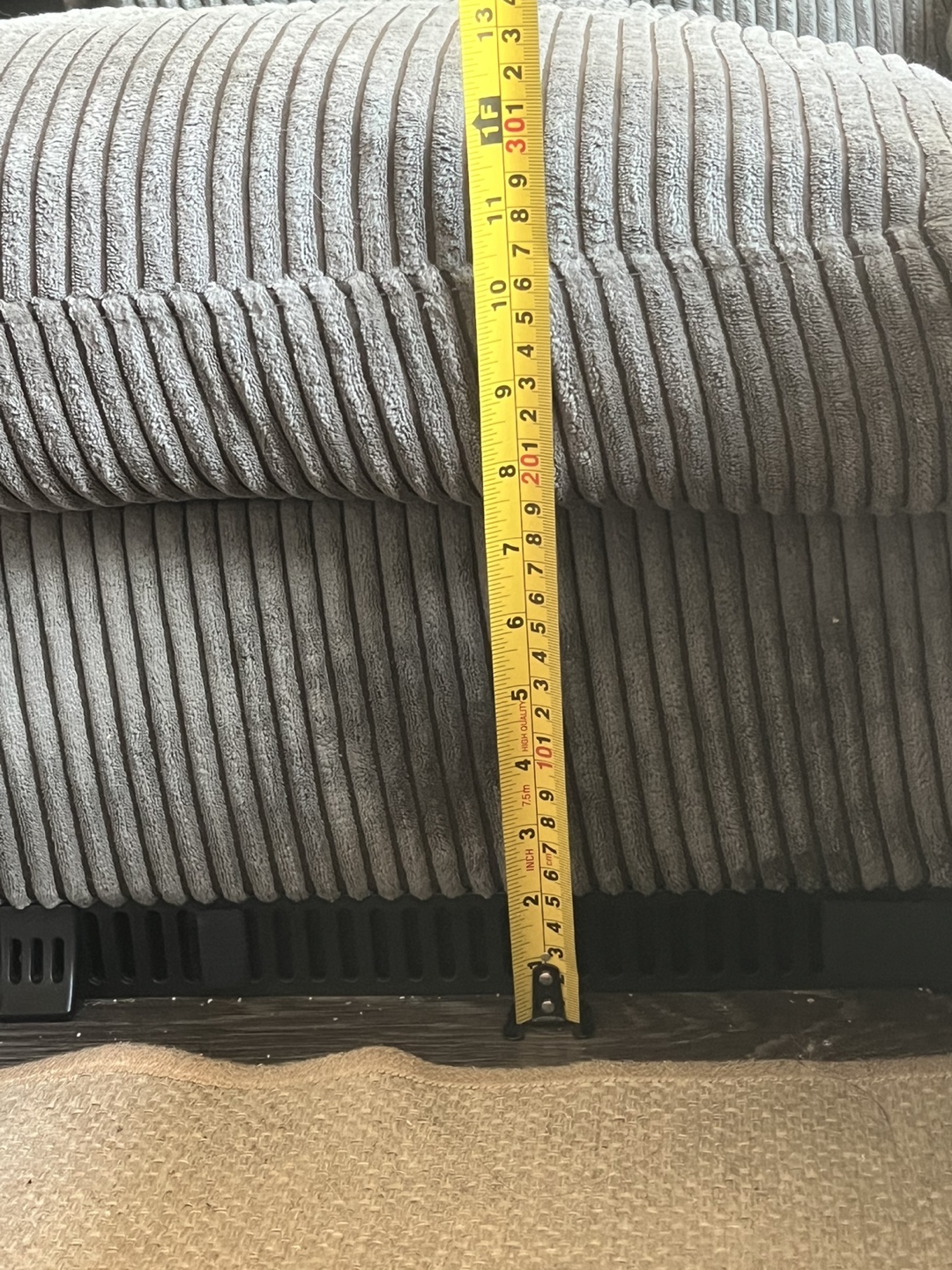Gray Corduroy Sectional Sofa - photo 5