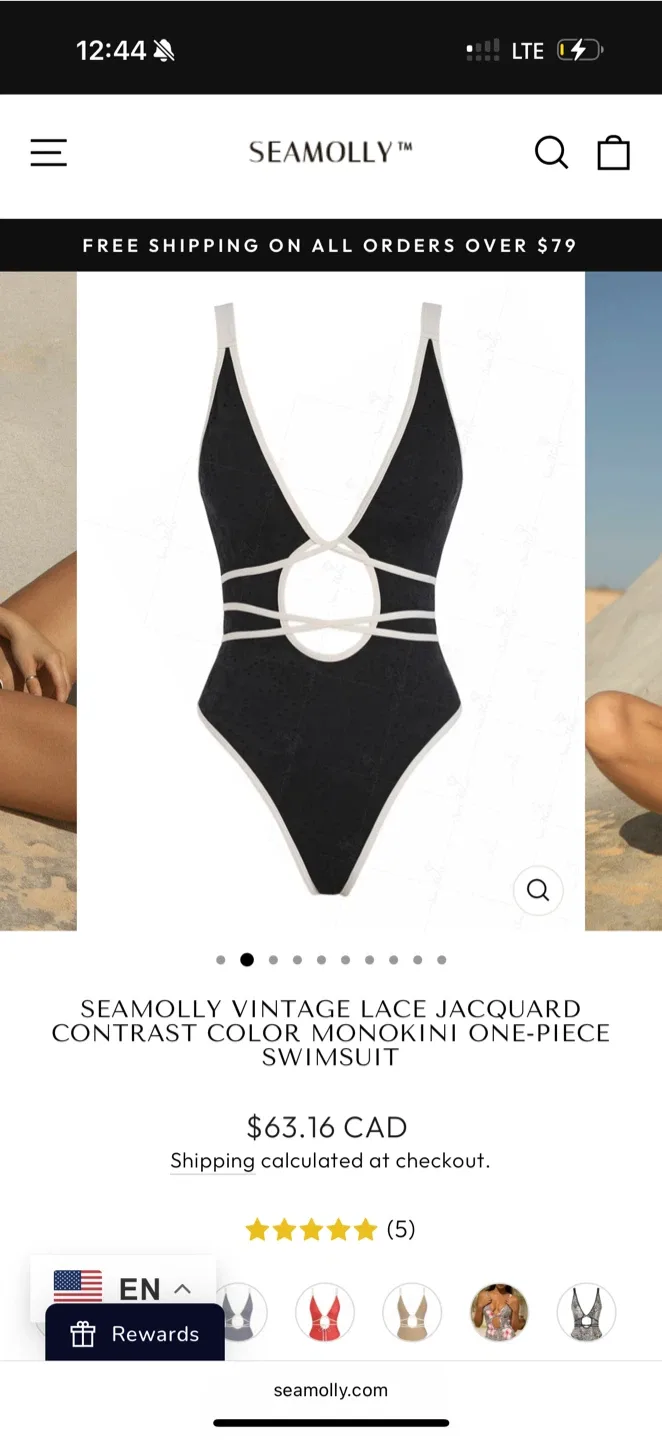 SEAMOLLY Vintage Lace Jacquard Swimsuit image indicator(4)