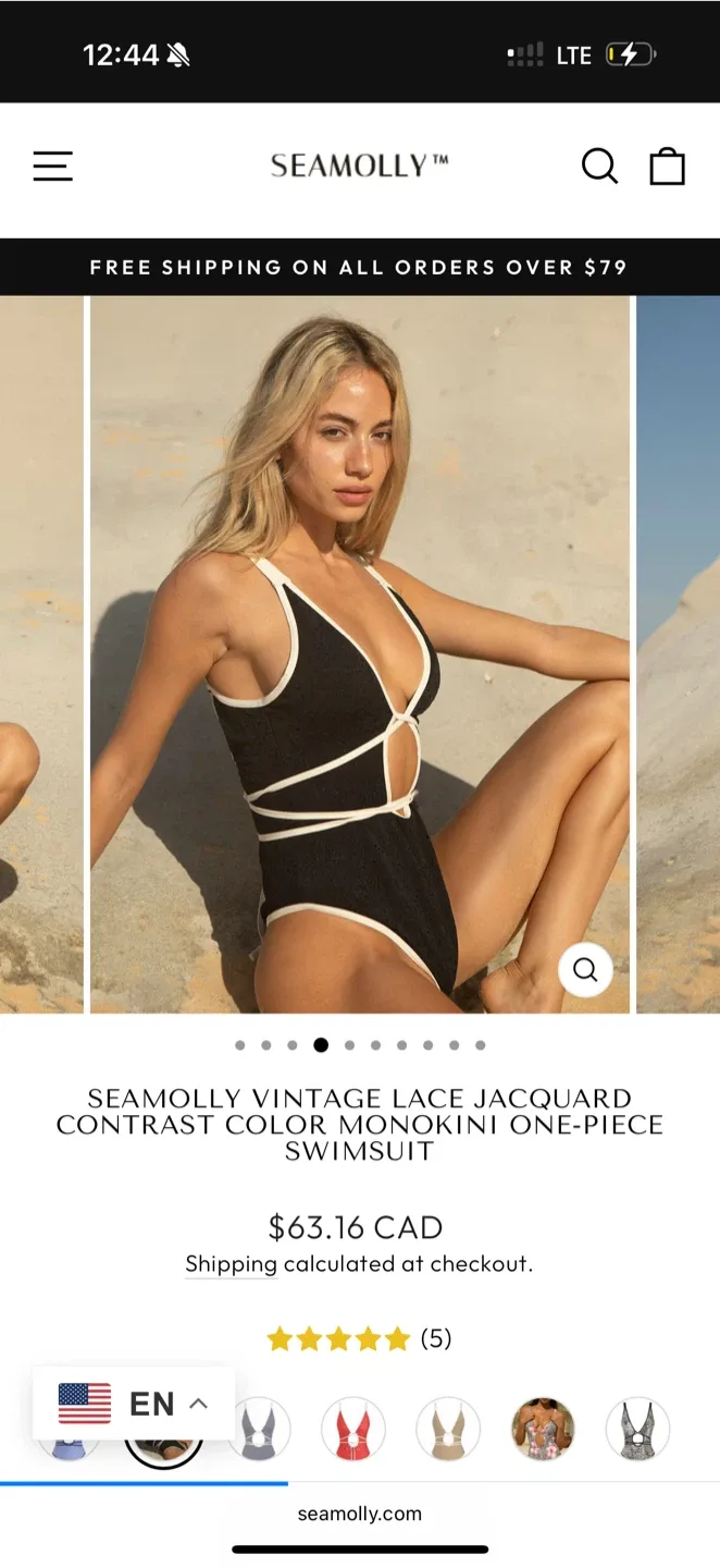 SEAMOLLY Vintage Lace Jacquard Swimsuit image indicator(6)