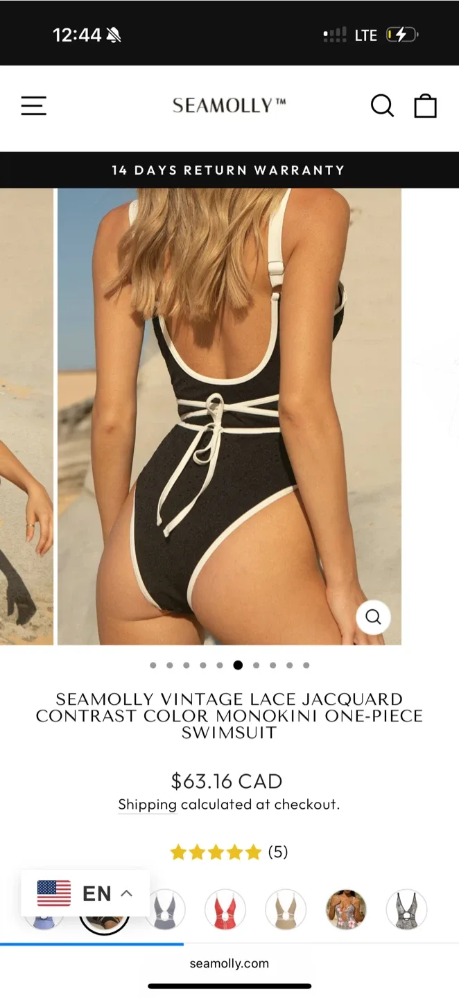 SEAMOLLY Vintage Lace Jacquard Swimsuit image indicator(7)