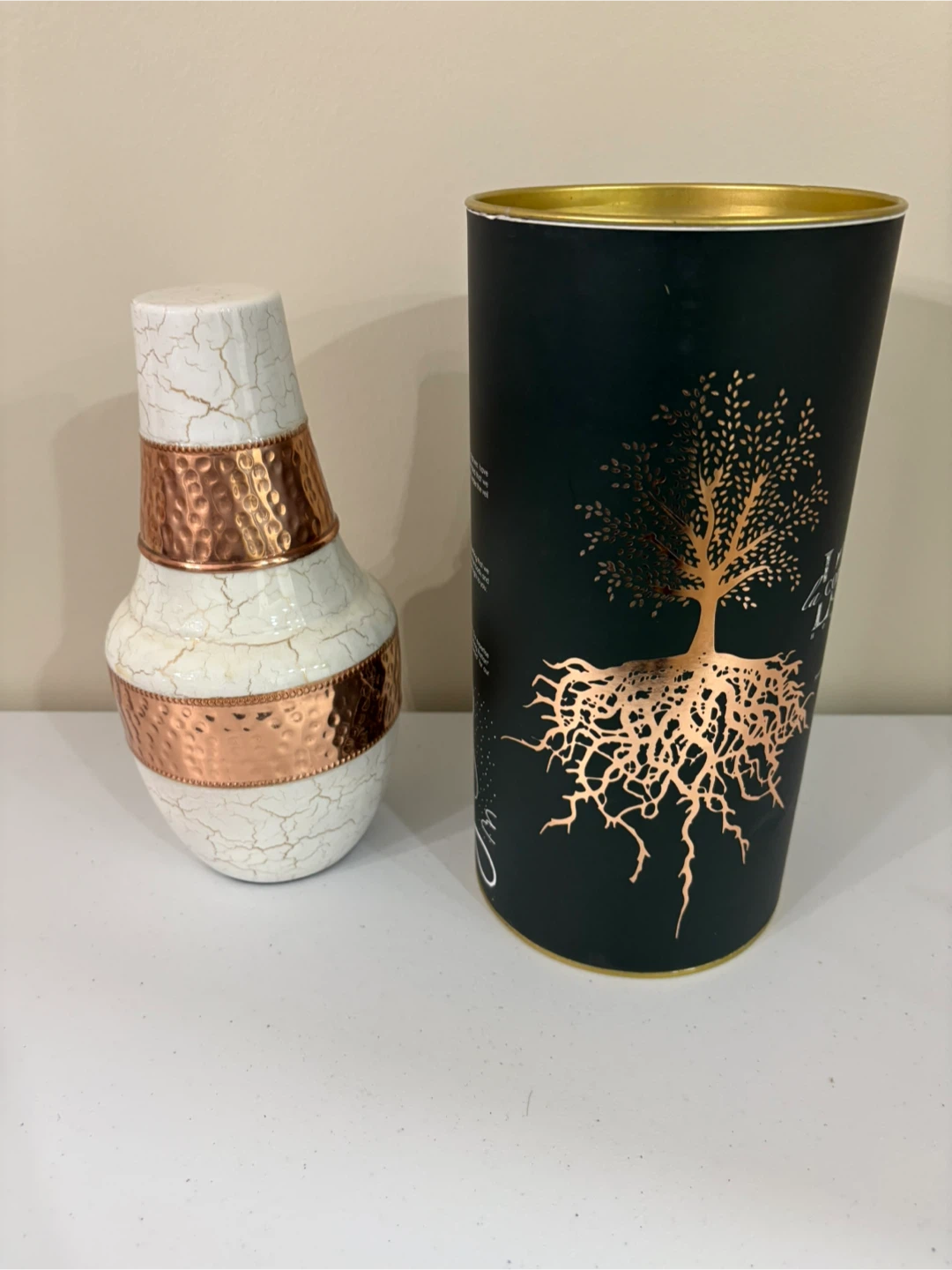 Copper bottle with glass - photo 3