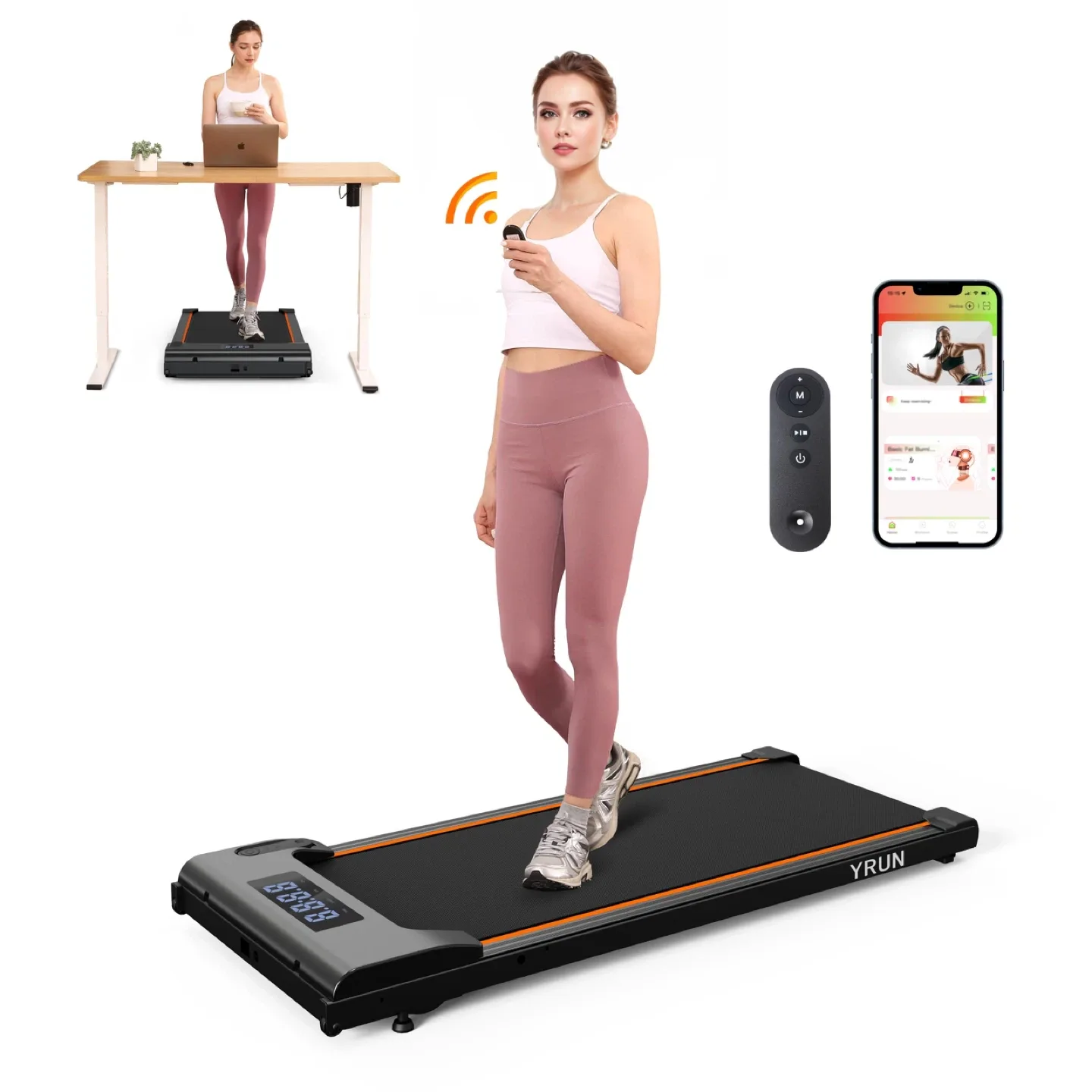 YRUN Walking Pad Under Desk Treadmill for Home + Office - 2.5HP thumbnail