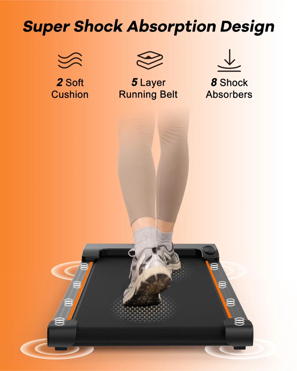 YRUN Walking Pad Under Desk Treadmill for Home + Office - 2.5HP image indicator(4)