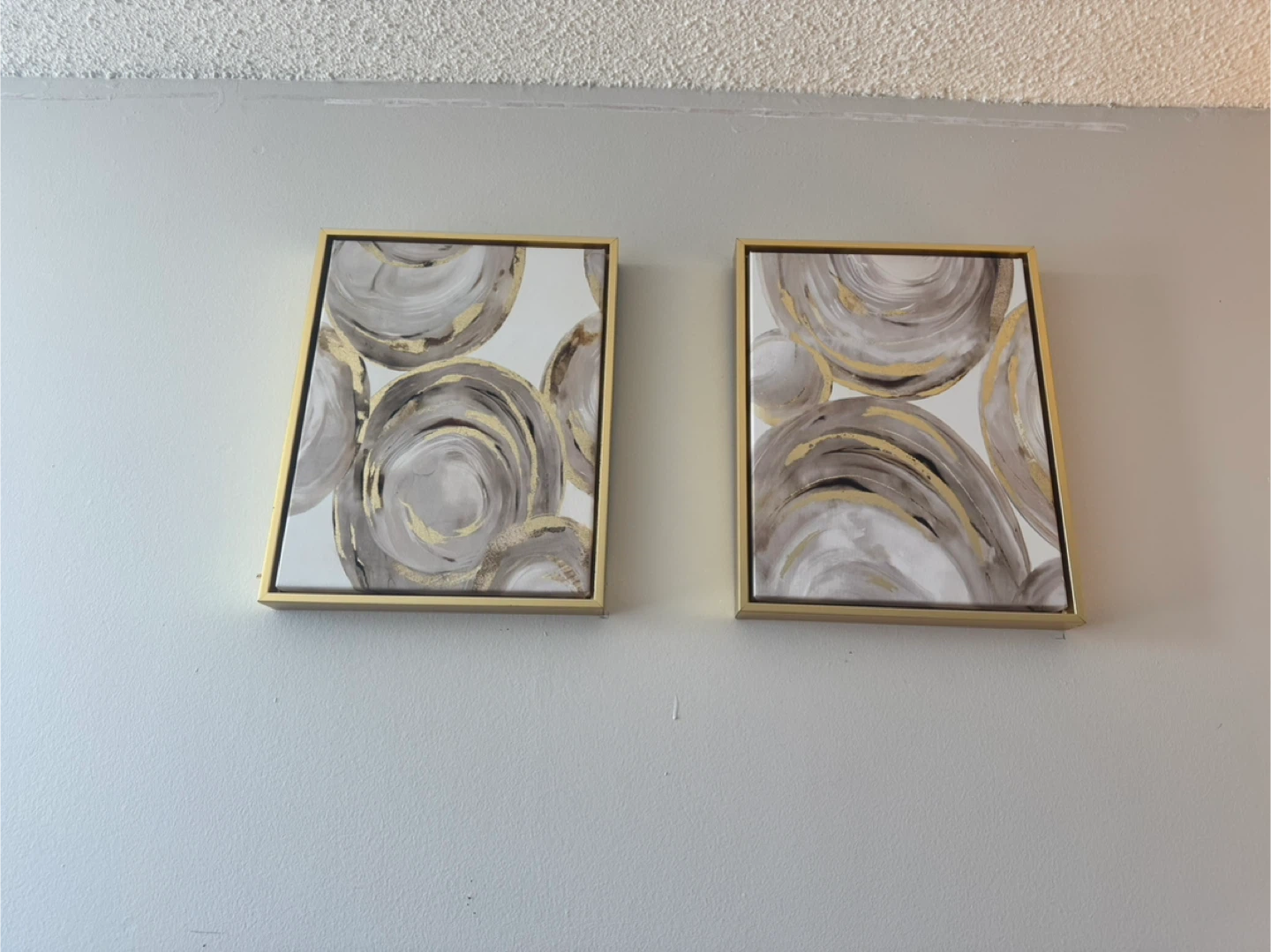 Set of 2 Gold Framed Abstract Wall Art - photo 2