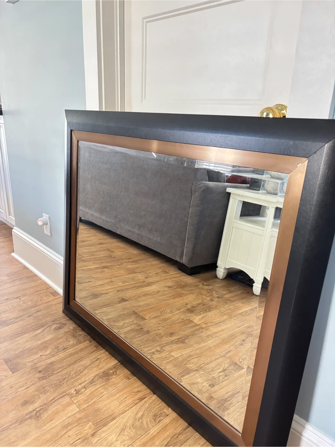 Large Framed Wall Mirror - Black and Copper - photo 3