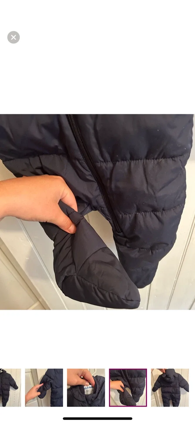 Old Navy 3-6M Navy Blue Snowsuit image indicator(4)