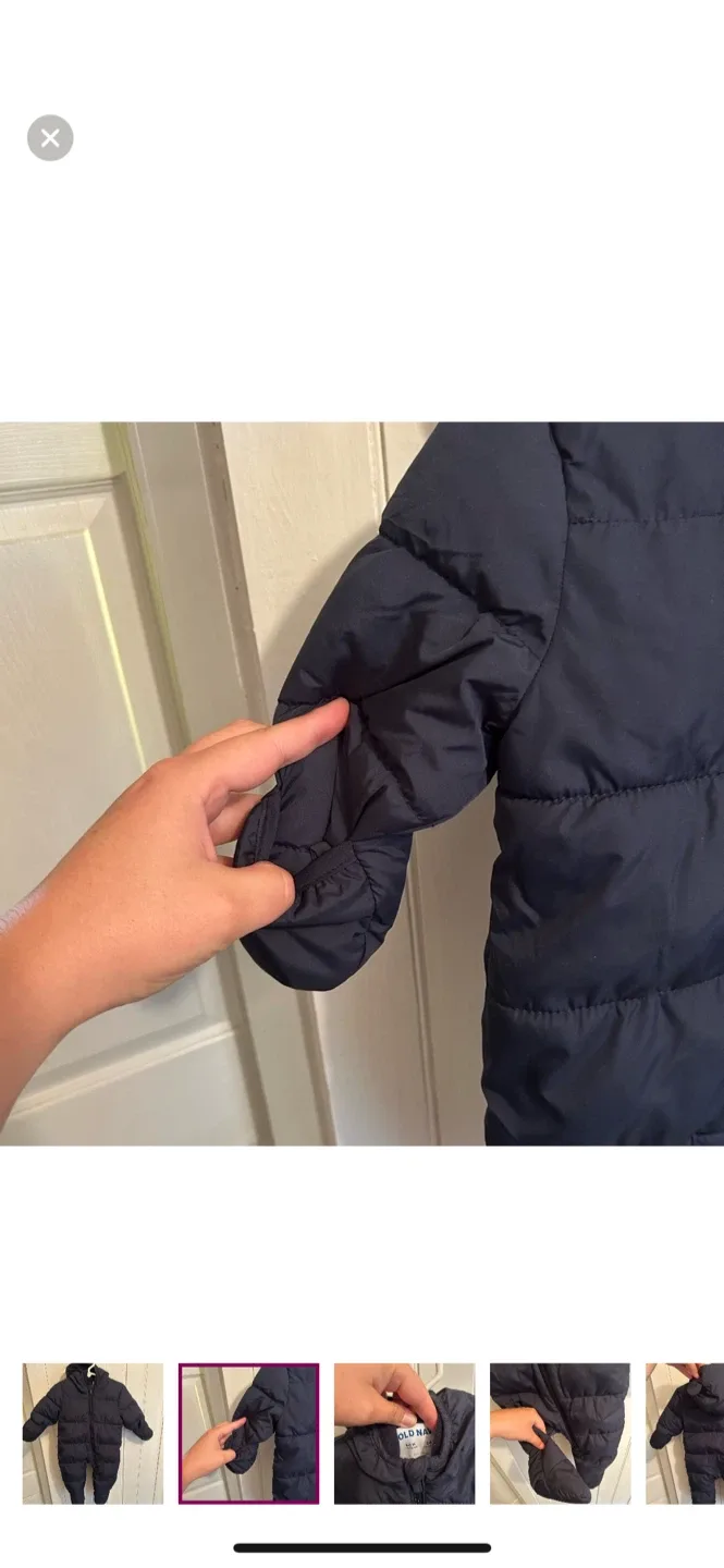 Old Navy 3-6M Navy Blue Snowsuit image indicator(3)
