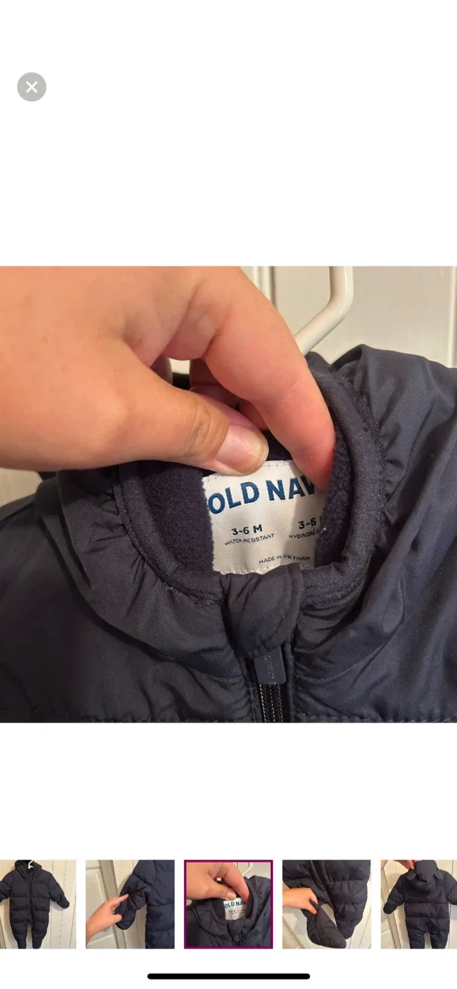 Old Navy 3-6M Navy Blue Snowsuit image indicator(2)