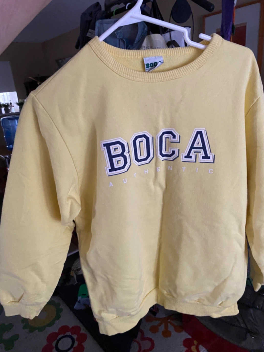Boca Authentic Yellow Crewneck Sweater