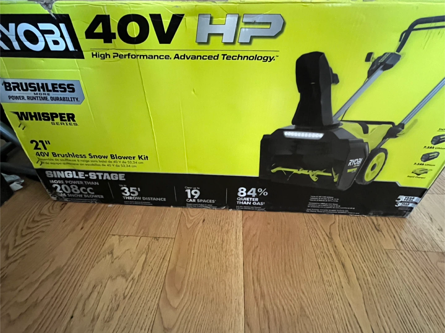 Ryobi 40V HP 21" Brushless Snow Blower Kit